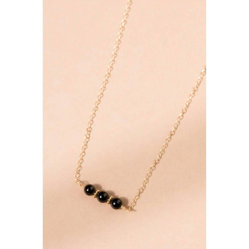 NEW ABLE onyx trio necklace in gold